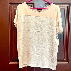 Dana Buchman, size XL shirt in a blend of gold and silver threads will WOW!